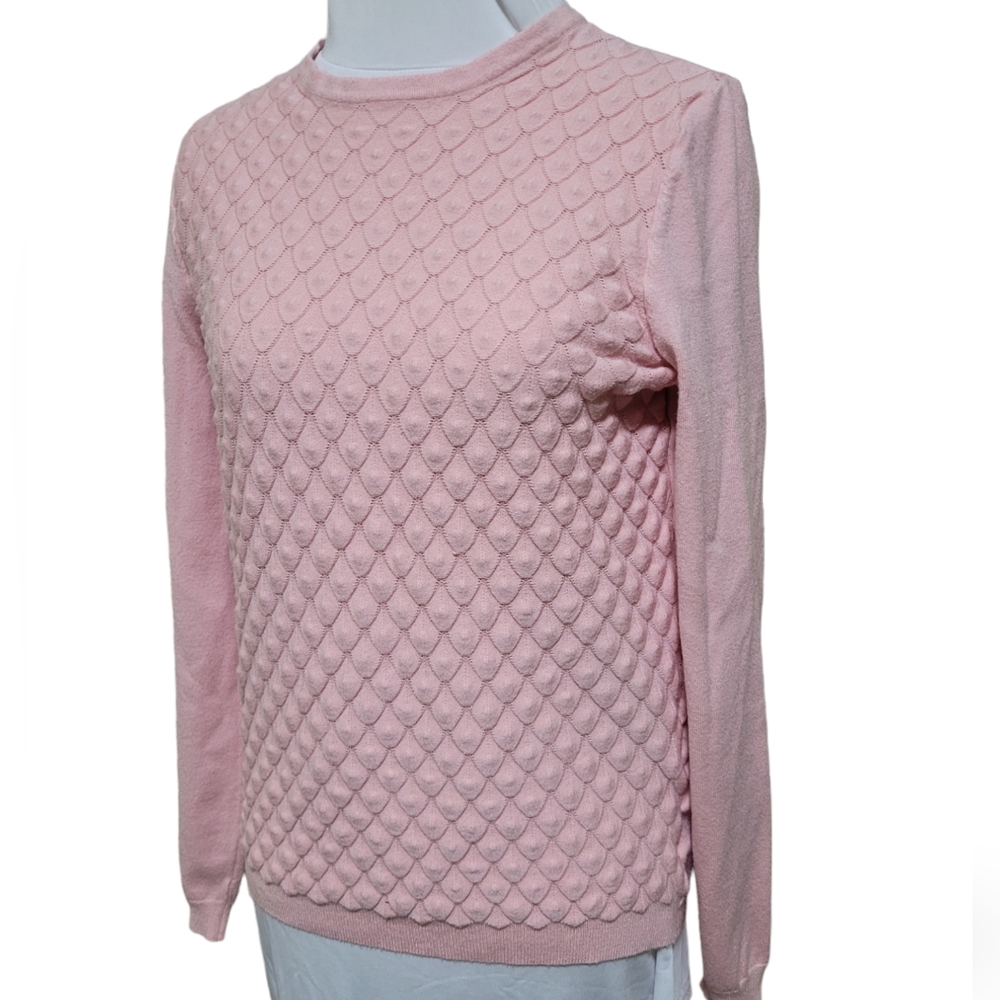 Buffalo David Bitton Pink Scallop‎ textured Sweater, size large